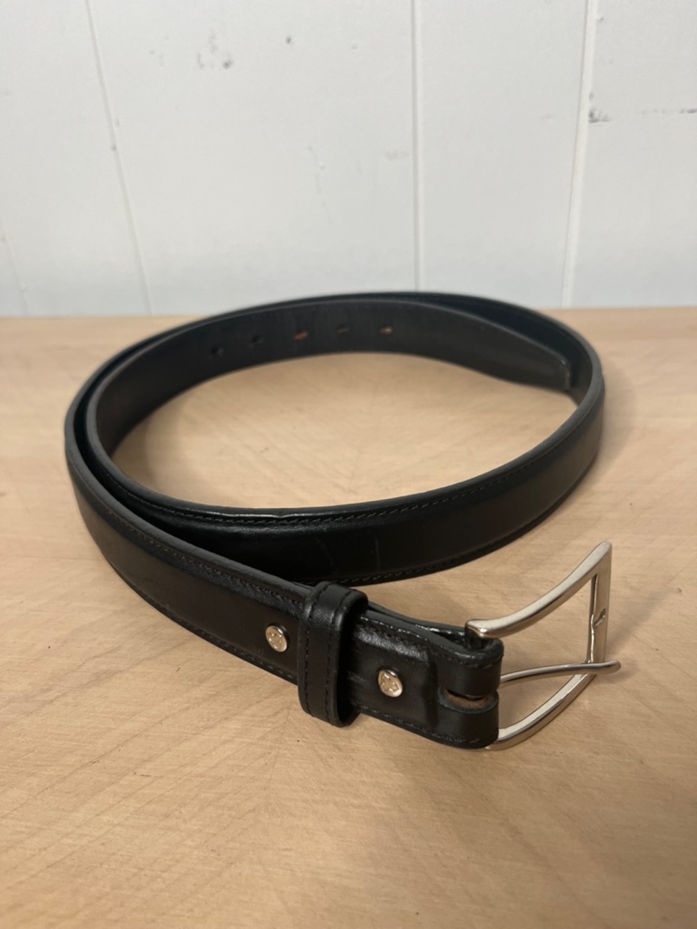 Galco Black Leather Men’s Belt with Silver Buckle Size 44